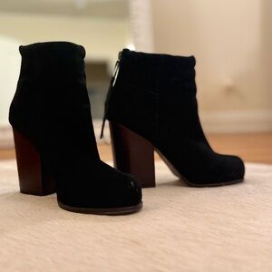 Jeffrey Campbell RUMBLE Black Suede Heeled Boots
